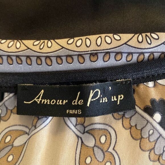 Amour de pin up silk Elegant Multicolor Patterned tunic, M - Picture 9 of 9